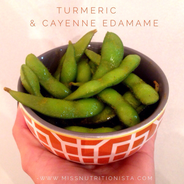 Best Edamame With Turmeric and Cayenne